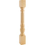 Hardware Resources - 4'' W x 4'' D x 35-1/2'' H Rubberwood Fluted Acanthus Post - Unfinished