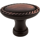 1-3/8'' Overall Length Brushed Pewter Oval Rope Detailed Lindos Cabinet Knob