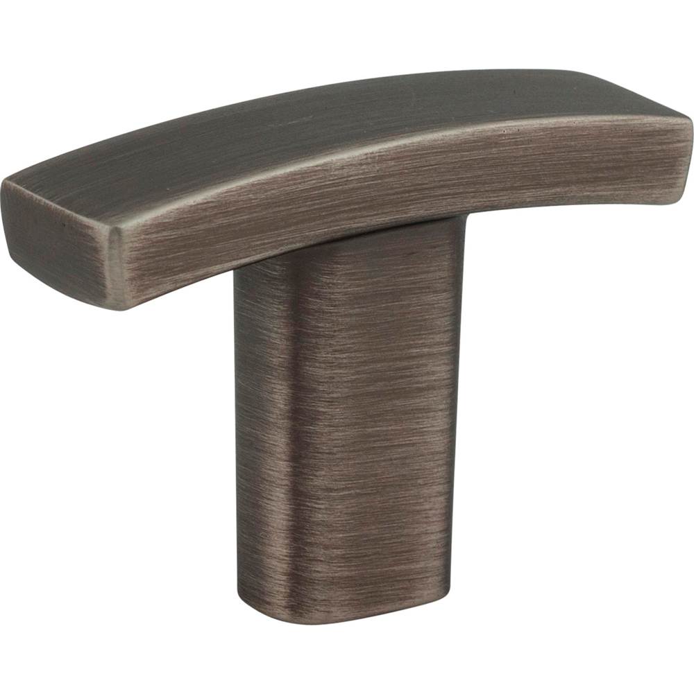 Hardware Resources - 1-1/2'' Overall Length Brushed Pewter Square Thatcher Cabinet ''T'' Knob - Brushed Pewter
