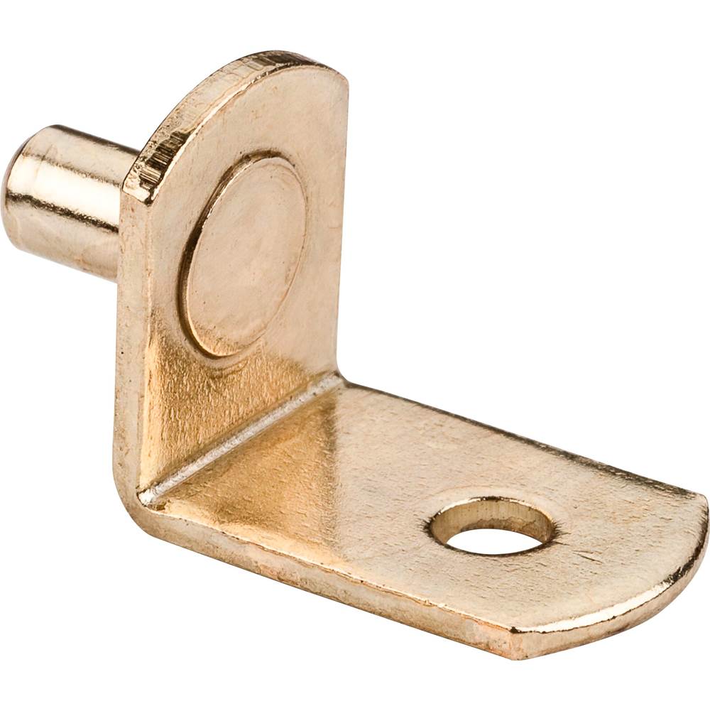 Hardware Resources - Polished Brass 5 mm Pin Angled Shelf Support with 3/4'' Arm and 1/8'' Hole - Priced and Sold by the Thousand - Polished Brass