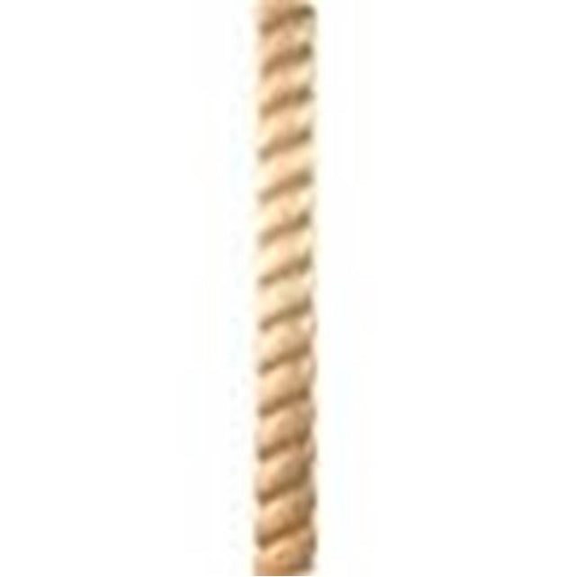 Hardware Resources - 7/8'' D x 2-11/16'' H Hard Maple Rope Corner Moulding - Unfinished