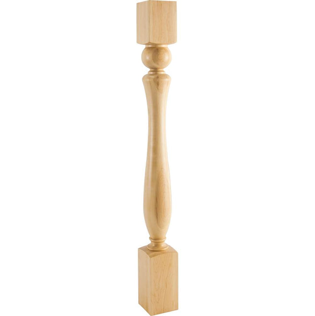 Hardware Resources - 3-1/2'' W x 3-1/2'' D x 35-1/2'' H Rubberwood Sphere Turned Post - Unfinished