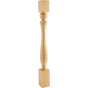 Hardware Resources - 3-1/2'' W x 3-1/2'' D x 35-1/2'' H Rubberwood Sphere Turned Post - Unfinished