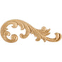 Hardware Resources - 10-5/8'' W x 1/4'' D x 4'' H Right Cherry Acanthus Applique - Unfinished