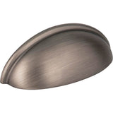 Hardware Resources - 3'' Center-to-Center Brushed Pewter Florence Cabinet Cup Pull - Brushed Pewter
