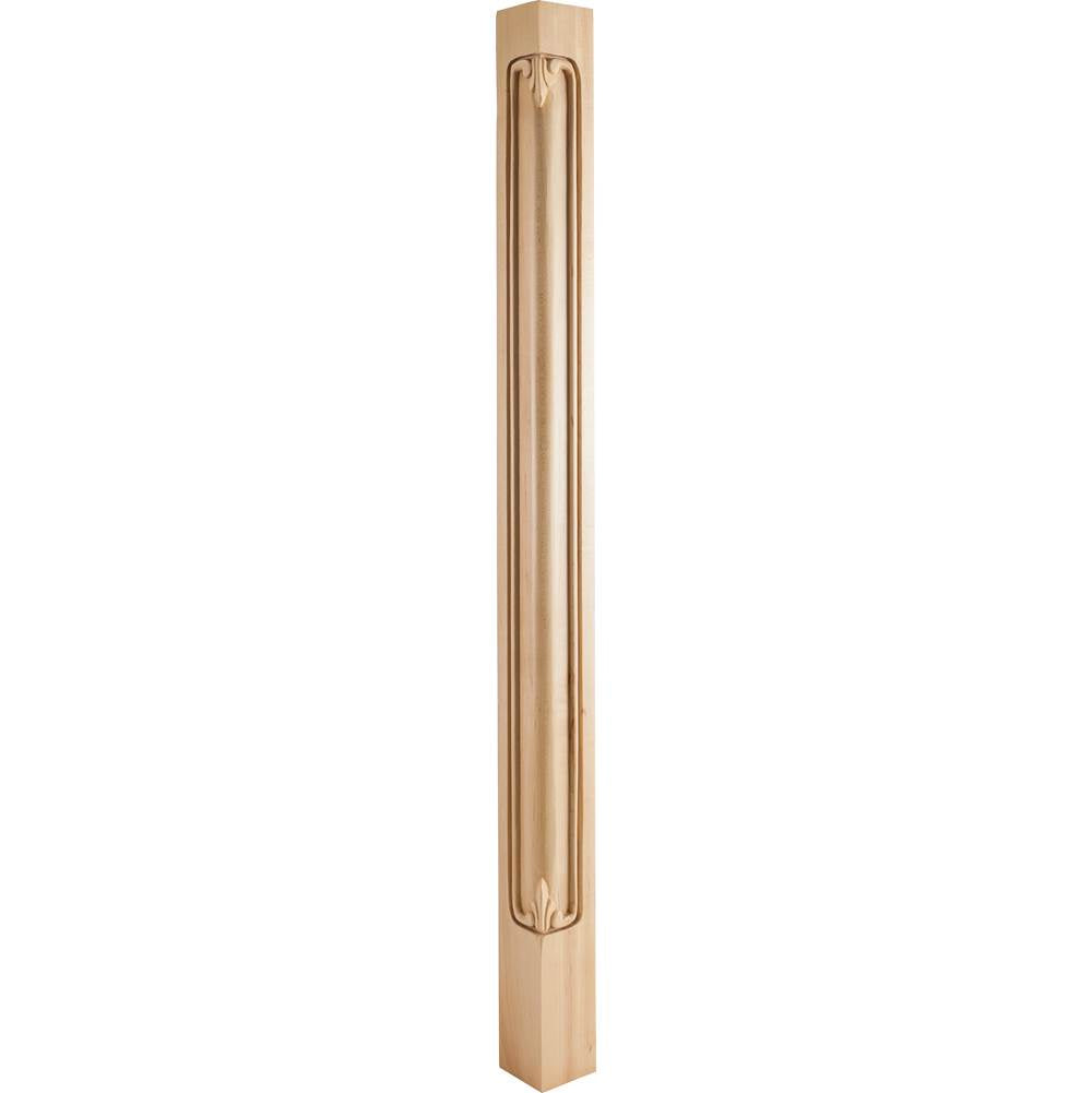 Hardware Resources - 2-3/4'' W x 2-3/4'' D x 42'' H Rubberwood Acanthus Corner Post - Unfinished
