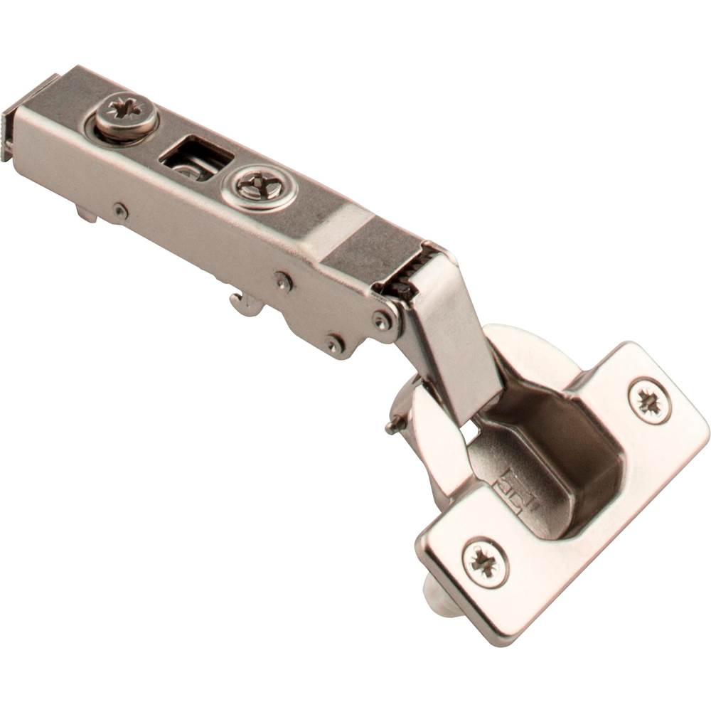 Hardware Resources - 125 degree Heavy Duty Full Overlay Cam Adjustable Self-close Hinge with Press-in 8 mm Dowels - Polished Nickel