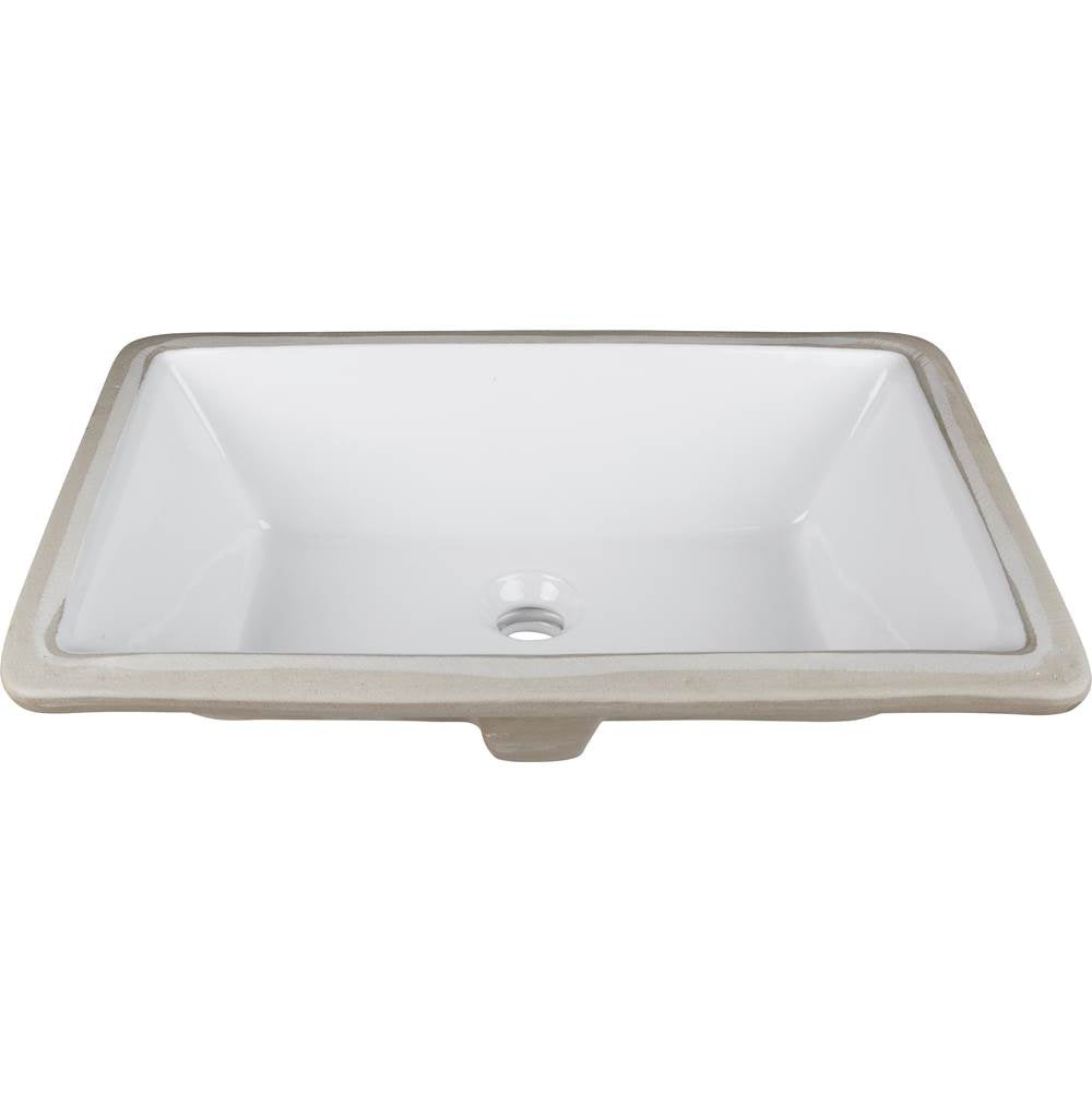 Hardware Resources - 18-1/2'' L x 11-1/8'' W White Rectangle Undermount Porcelain Bathroom Sink With Overflow - White