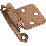 Hardware Resources - Decorative Self-closing Overlay Hinge, Face Frame Mount - Burnished Brass - Burnished Brass
