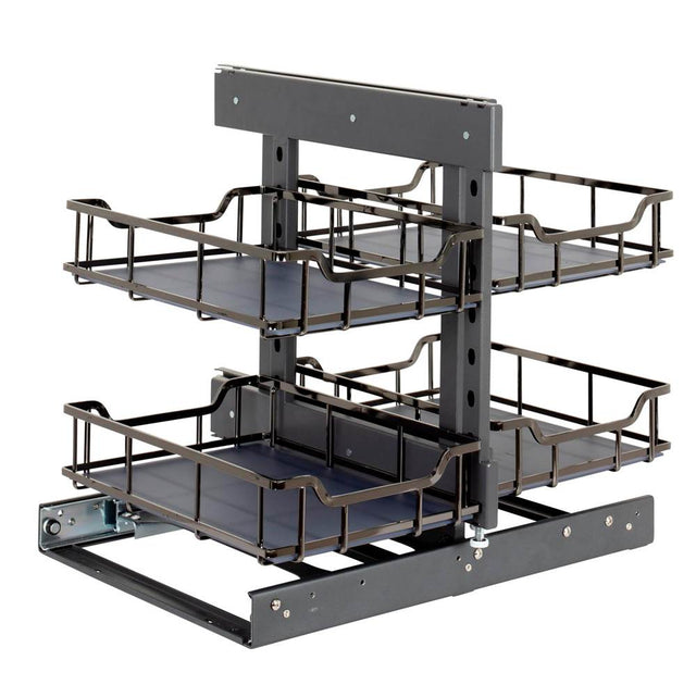 Hardware Resources - STORAGE WITH STYLE  Black Nickel 15'' Blind Corner Organizer - Black Nickel