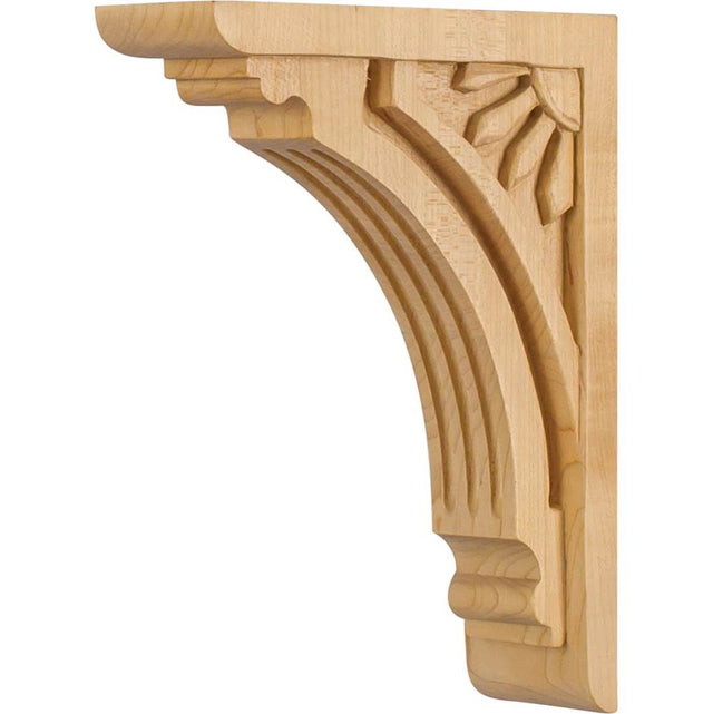 Hardware Resources - 2'' W x 6'' D x 8'' H Maple Art Deco Corbel - Unfinished
