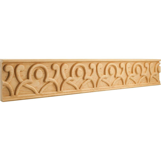 Hardware Resources - 7/8'' D x 4'' H Alder Geometric Hand Carved Moulding - Unfinished