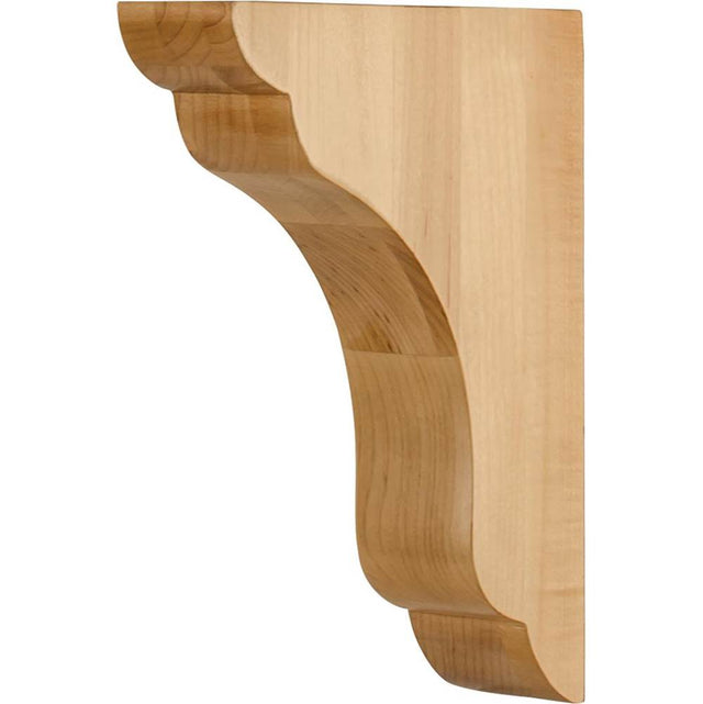 Hardware Resources - 1-3/4'' W x 6'' D x 8'' H Rubberwood Scalloped End Corbel - Unfinished