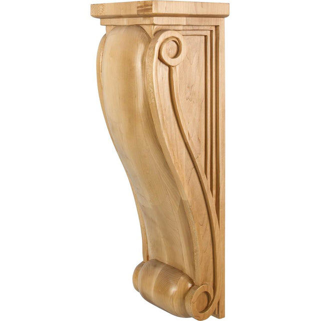 Hardware Resources - 7'' W x 7'' D x 22'' H Rubberwood Neo Gothic Corbel - Unfinished