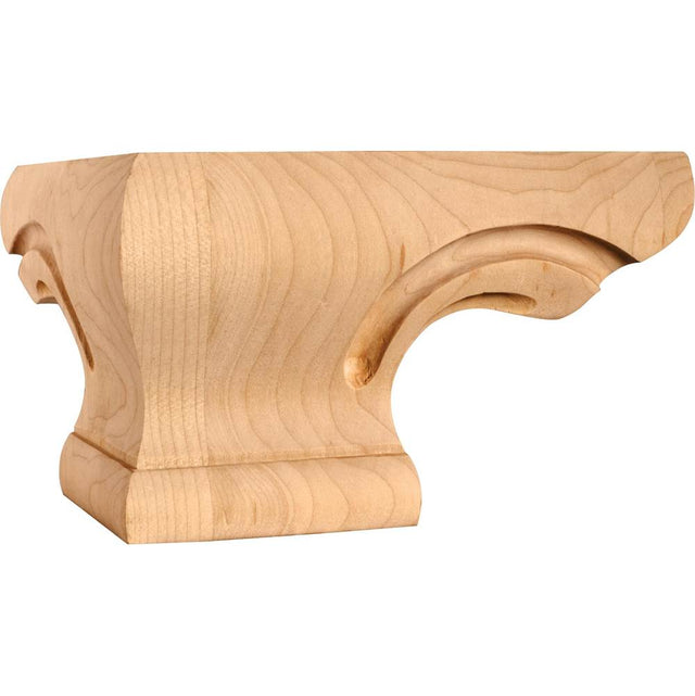 Hardware Resources - 6-3/4'' W x 6-3/4'' D x 4'' H Cherry Corner Pedestal Foot - Unfinished