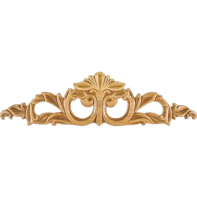 Hardware Resources - 20-1/8'' W x 5/16'' D x 5-3/8'' H Pressed Rubberwood Acanthus Onlay - Unfinished