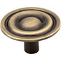 Hardware Resources - 1-5/16'' Diameter Brushed Antique Brass Kingsport Cabinet Mushroom Knob - Brushed Antique Brass