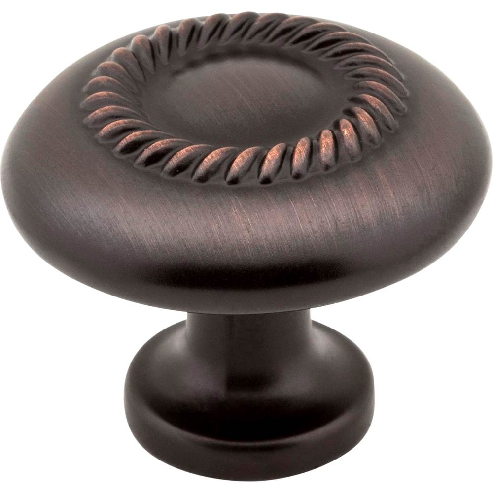 Hardware Resources - 1-1/4'' Diameter Brushed Oil Rubbed Bronze Rope Detailed Cypress Cabinet Mushroom Knob - Brushed Oil Rubbed Bronze