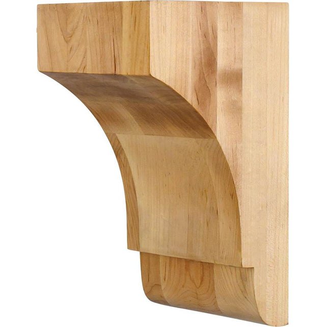 Hardware Resources - 5'' W x 5'' D x 9'' H Rubberwood Minimalist Corbel - Unfinished