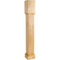 Hardware Resources - 5'' W x 5'' D x 35-1/2'' H Rubberwood Square Recessed Post - Unfinished