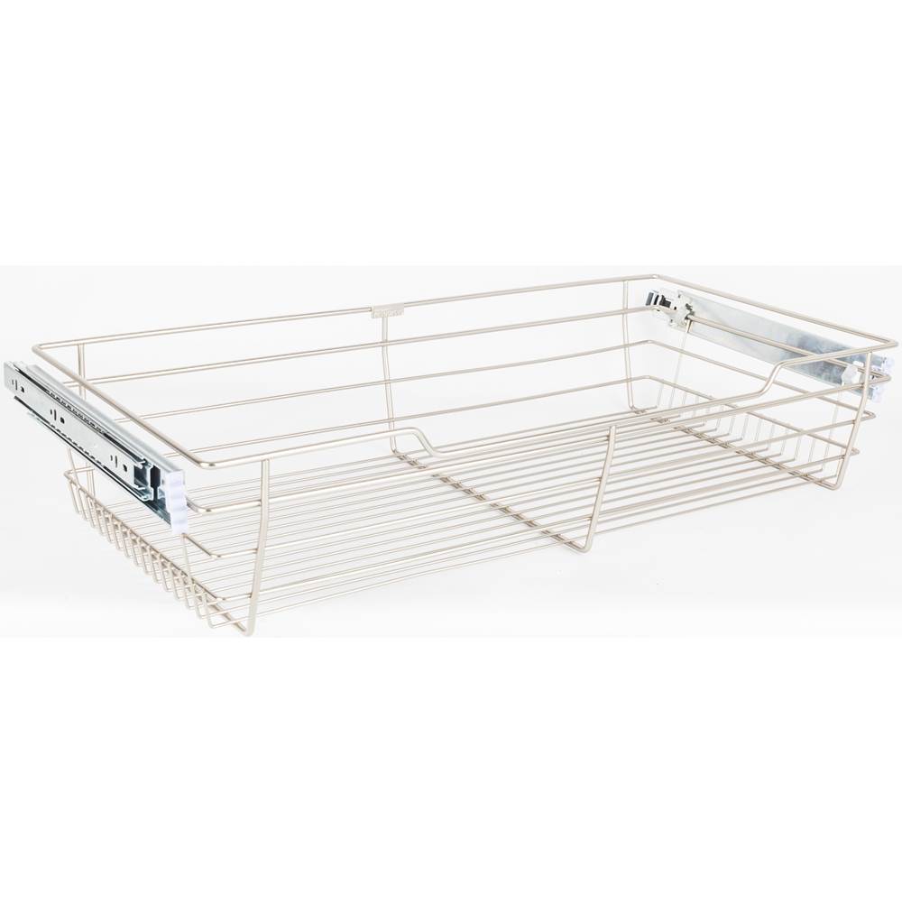 Hardware Resources - Satin Nickel Closet Pullout Basket with Slides 14''D x 23''W x 6''H - Satin Nickel