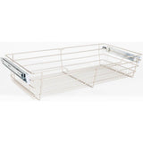 Hardware Resources - Satin Nickel Closet Pullout Basket with Slides 14''D x 23''W x 6''H - Satin Nickel