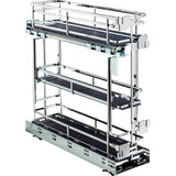 Hardware Resources - 5'' Polished Chrome STORAGE WITH STYLE  Metal ''No Wiggle'' Under Drawer Base Pullout, Preassembled with Soft-close Slides - Polished Chrome