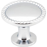 Hardware Resources - 1-1/4'' Diameter Polished Chrome Round Rope Detailed Lindos Cabinet Knob - Polished Chrome