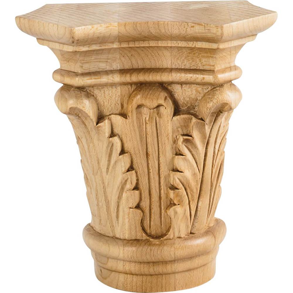 Hardware Resources - 4-3/4'' W x 2-1/8'' D x 4-3/8'' H Cherry Acanthus Capital - Unfinished