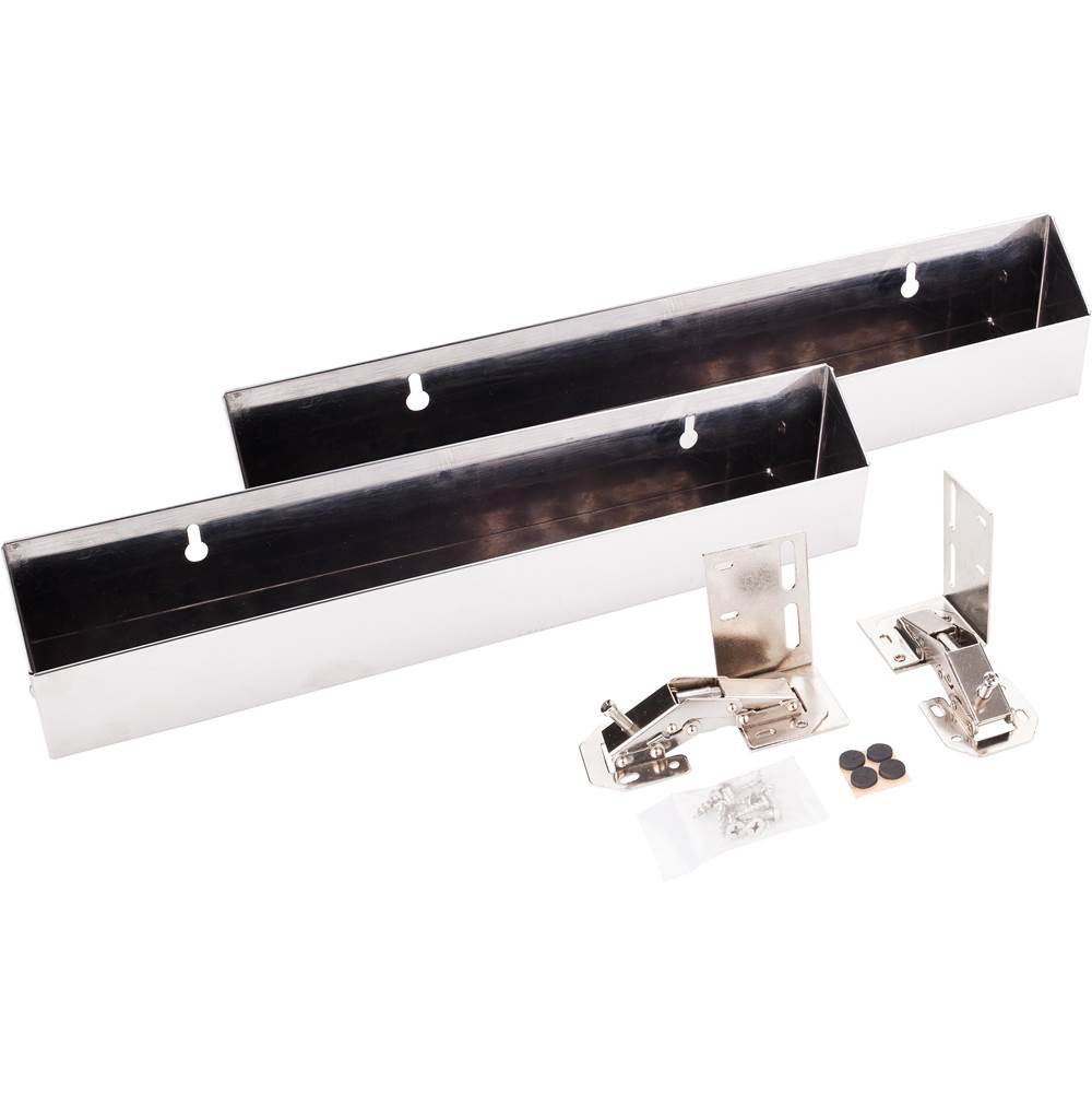 Hardware Resources - 14'' Slim Depth Stainless Steel Tip-Out Tray Kit for Sink Front - Stainless Steel