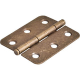 Antique Brass 2-1/2'' x 2'' Single Full Swaged Radius Corner Butt Hinge