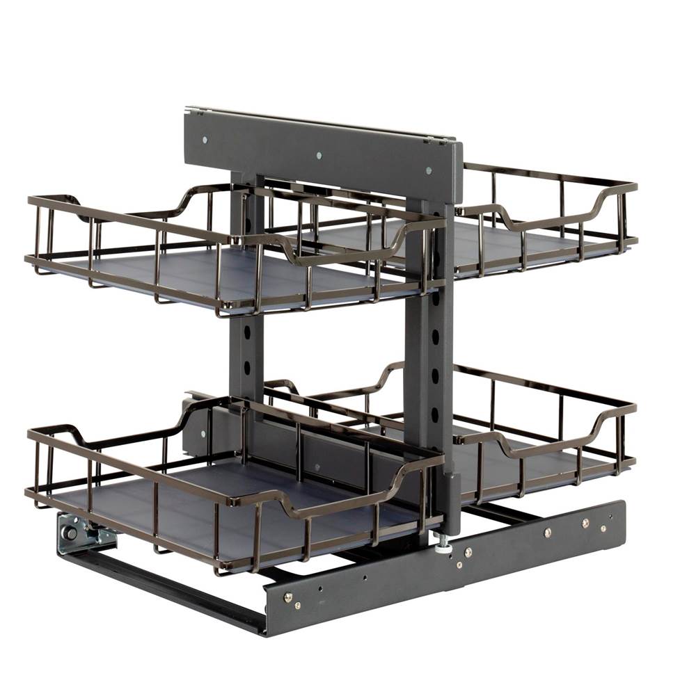 Hardware Resources - STORAGE WITH STYLE  Black Nickel 18'' Blind Corner Organizer - Black Nickel