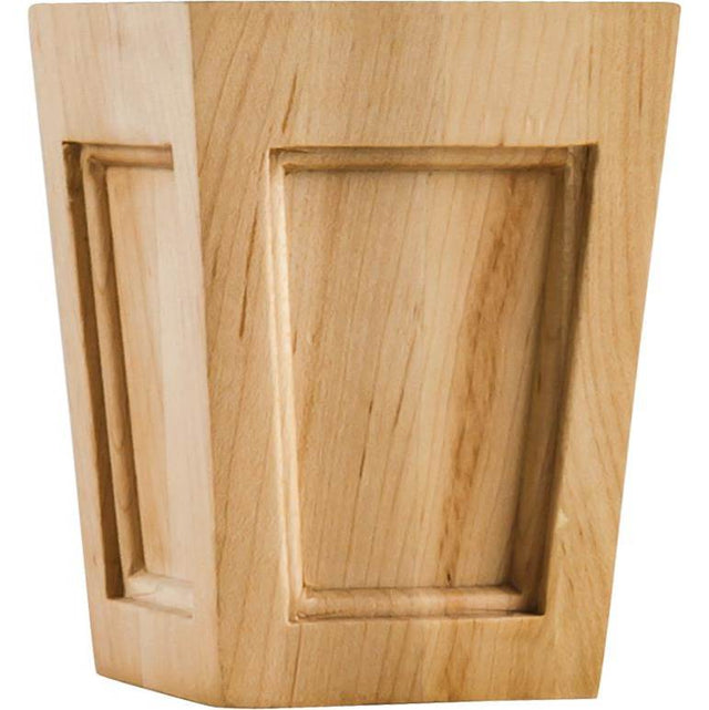 Hardware Resources - 3-1/2'' W x 3-1/2'' D x 4-1/2'' H Alder Mission Bun Foot - Unfinished