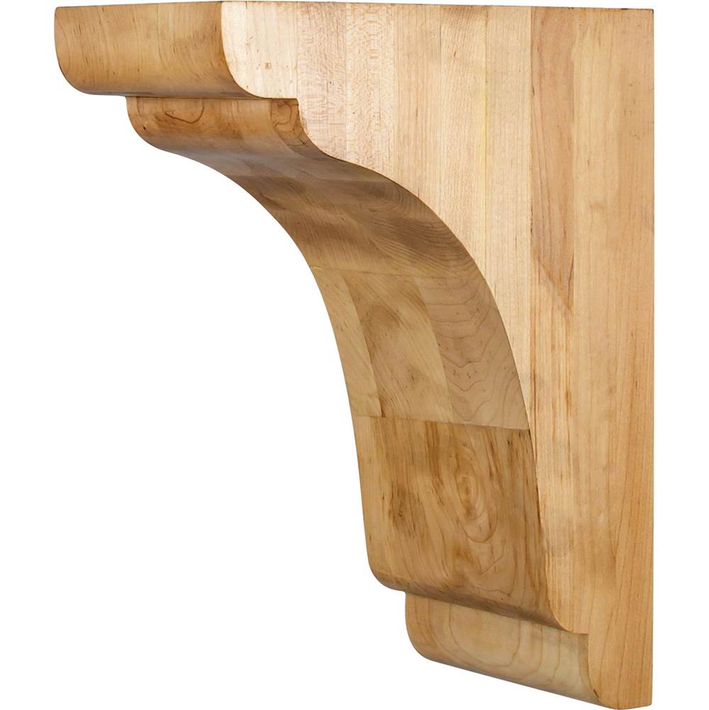 Hardware Resources - 5'' W x 9'' D x 12'' H Rubberwood Minimalist Corbel - Unfinished