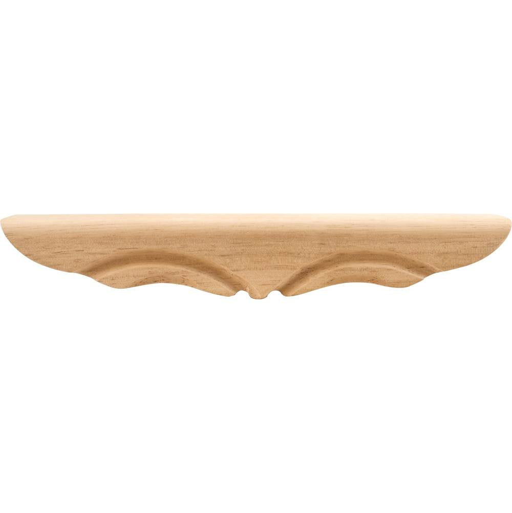 Hardware Resources - 11-3/8'' W x 1-3/4'' D x 1-11/16'' H Rubberwood Middle Rounded Pedestal Foot - Unfinished