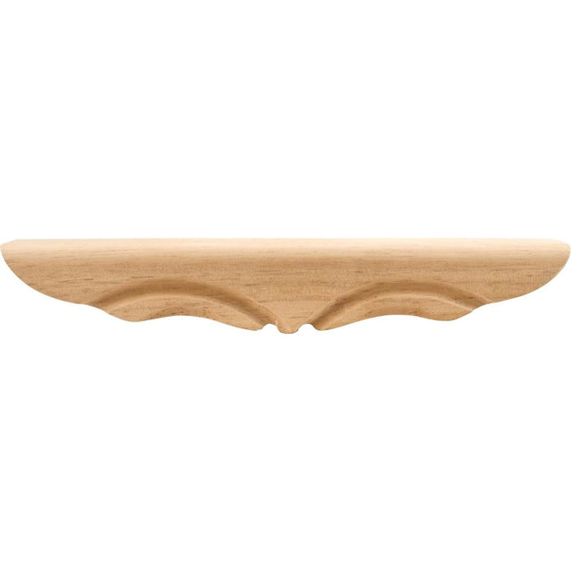Hardware Resources - 11-3/8'' W x 1-3/4'' D x 1-11/16'' H Rubberwood Middle Rounded Pedestal Foot - Unfinished