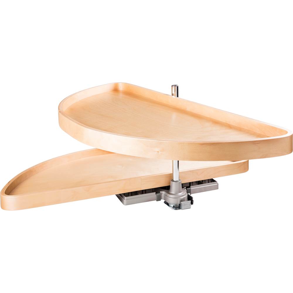 38'' Wood Half-Moon Lazy Susan