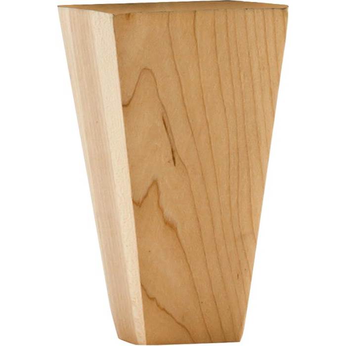 Hardware Resources - 2-1/4'' W x 2-1/4'' D x 4-1/2'' H Cherry Square Tapered Shaker Bun Foot - Unfinished