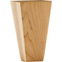 Hardware Resources - 2-1/4'' W x 2-1/4'' D x 4-1/2'' H White Birch Square Tapered Shaker Bun Foot - Unfinished