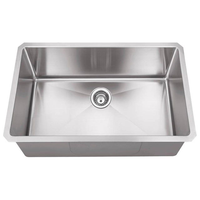 Hardware Resources - 32'' L x 19'' W x 10'' D Undermount 16 Gauge Stainless Steel Single Bowl Sink - Stainless Steel