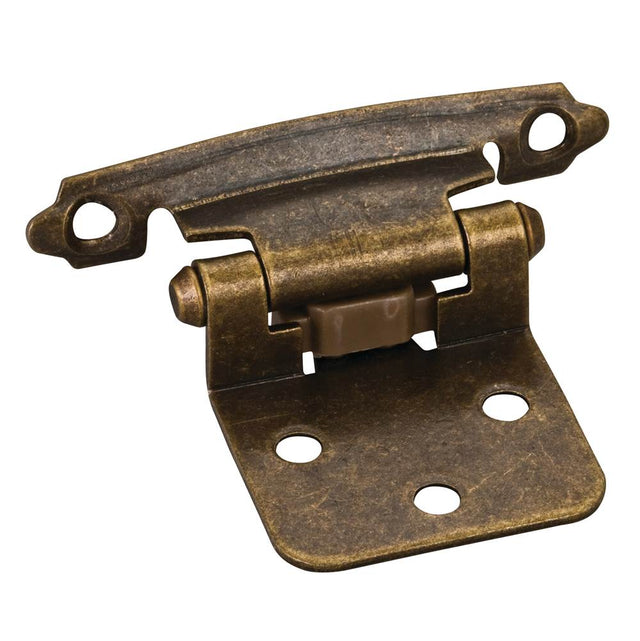 Hardware Resources - Traditional 1/2'' Overlay Hinge with Screws - Antique Brass - Brushed Antique Brass