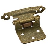 Hardware Resources - Traditional 1/2'' Overlay Hinge with Screws - Burnished Brass - Brushed Brass