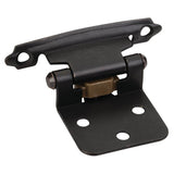 Hardware Resources - Traditional 1/2'' Overlay Hinge with Screws - Gun Metal - Distressed Antique Brass