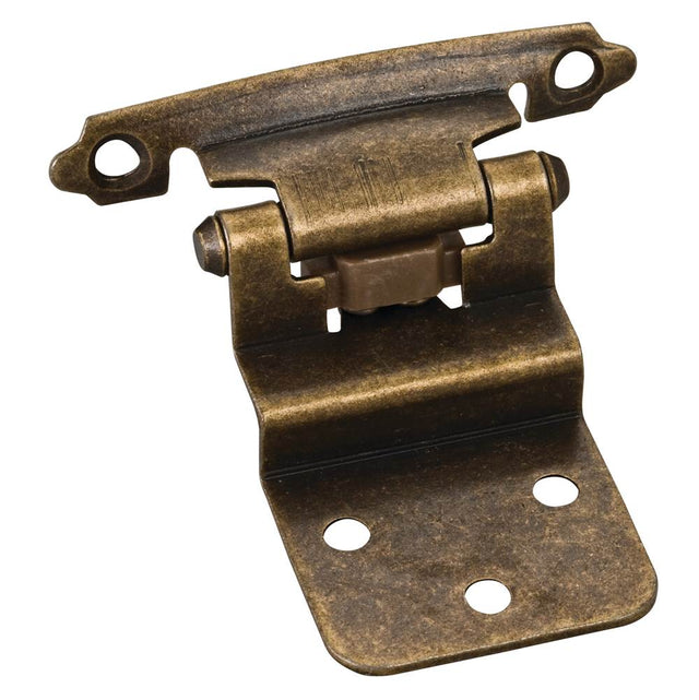 Hardware Resources - Traditional 3/8'' Inset Hinge with Semi-Concealed Frame Wing - Antique Brass - Brushed Antique Brass