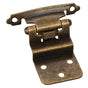 Hardware Resources - Traditional 3/8'' Inset Hinge with Semi-Concealed Frame Wing - Antique Brass - Brushed Antique Brass