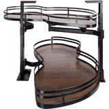 Hardware Resources - 21'' Oil Rubbed Bronze and Walnut Blind Corner Swingout for Openings on the Right of the Blind - Dark Bronze