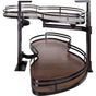 Hardware Resources - 21'' Oil Rubbed Bronze and Walnut Blind Corner Swingout for Openings on the Right of the Blind - Dark Bronze