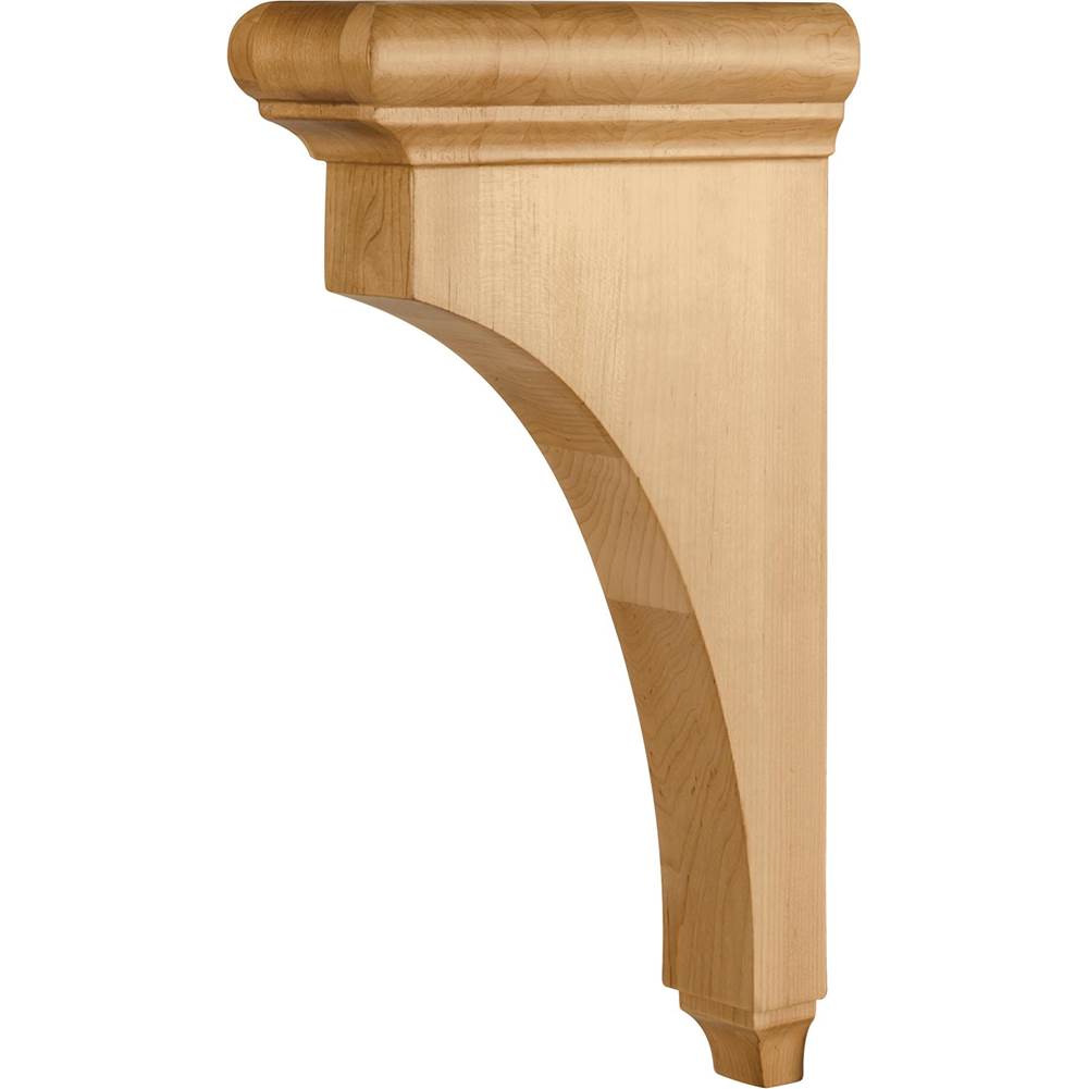 Hardware Resources - 3'' W x 8'' D x 14'' H Alder Bullnose Cap Corbel - Unfinished