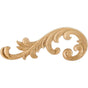 Hardware Resources - 10-5/8'' W x 1/4'' D x 4'' H Left Maple Acanthus Applique - Unfinished