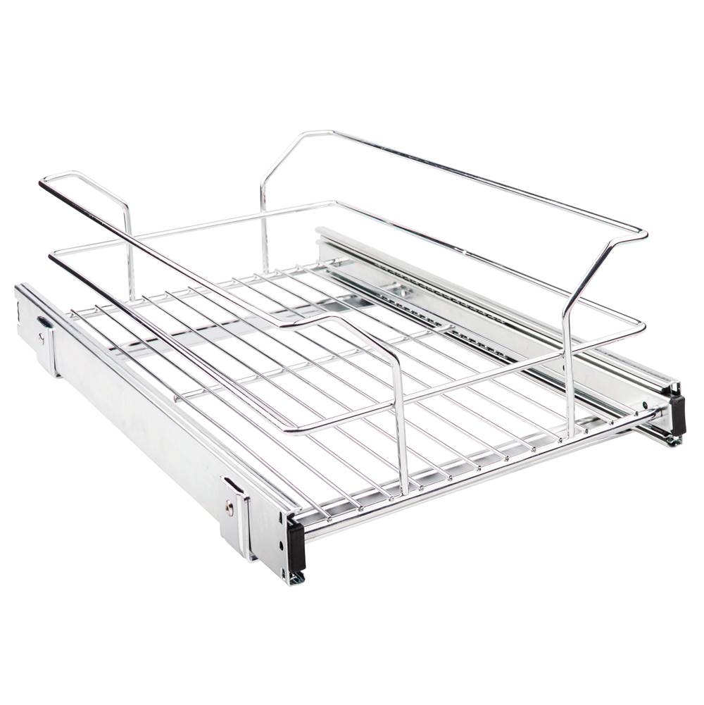 Hardware Resources - 12'' Metal Pullout Basket - Chrome